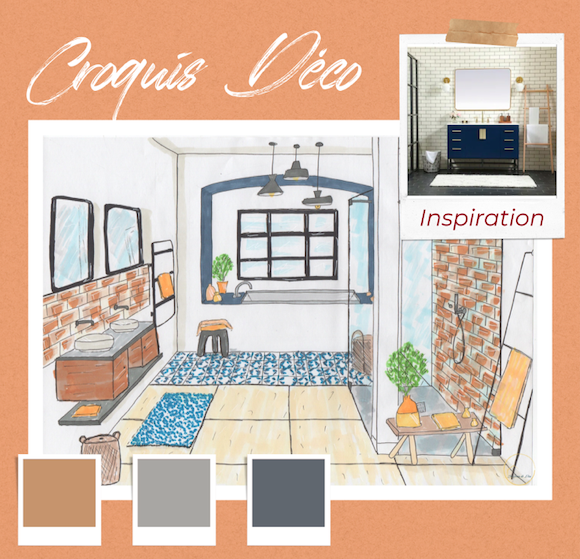 Croquis décoration d'intérieur salle de bain